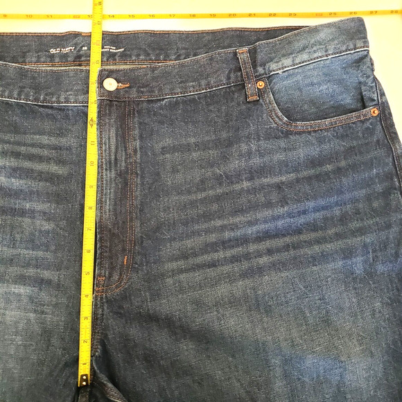 Old Navy Plus SIZE 28 High Rise Slouchy Straight Dark Jean Shorts Denim Raw Hem - Picture 6 of 9